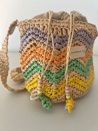 Bolso rafia Zara Kids multicolor