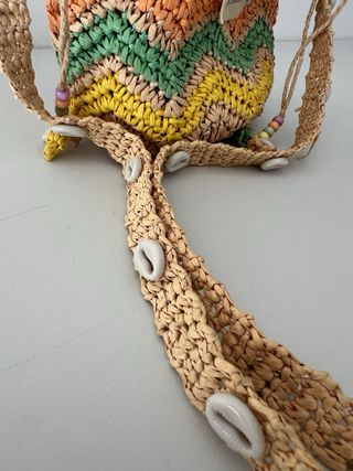 Bolso rafia Zara Kids multicolor