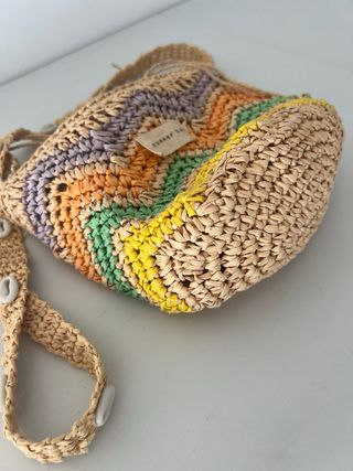 Bolso rafia Zara Kids multicolor