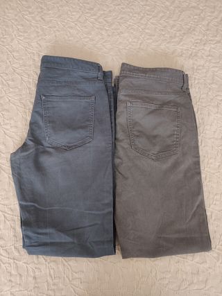 2 Vaqueros C&A Hombre Gris y azul Talla 32/32 M 