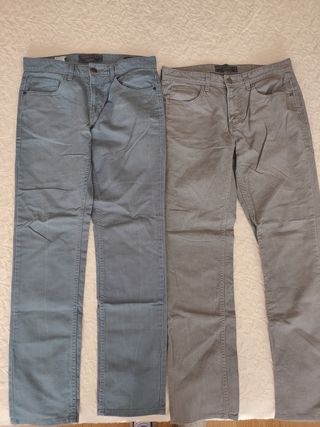 2 Vaqueros C&A Hombre Gris y azul Talla 32/32 M 