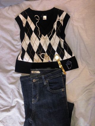 Chaleco de punto diamante H&M - Talla S