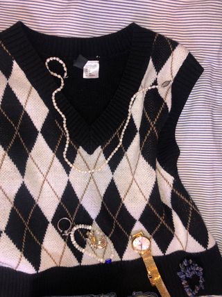 Chaleco de punto diamante H&M - Talla S