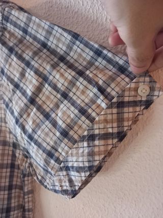 Camisa Springfield XL cuadros beige-azul