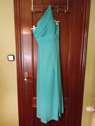 Vestido largo turquesa fiesta