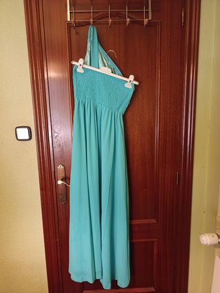 Vestido largo turquesa fiesta