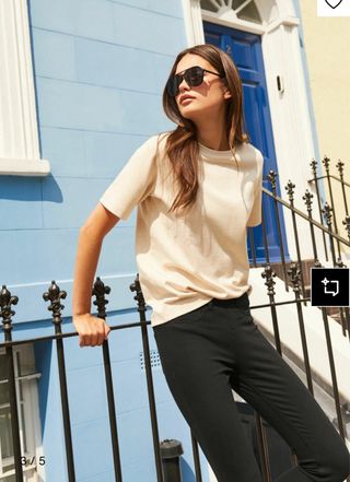 Camiseta beige Zara - Talla S