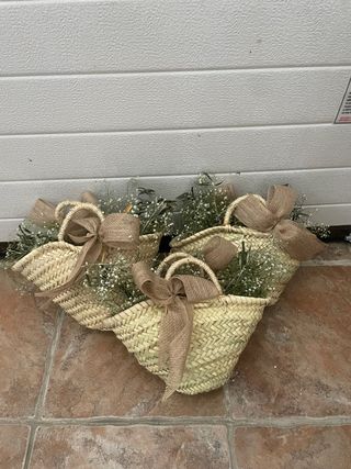 Cestas mimbre boda (3 unid)