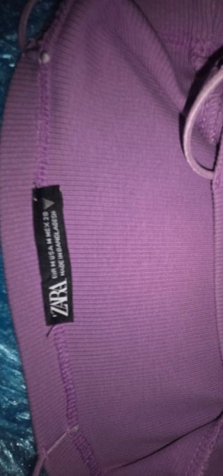 Vestido canalé Zara morado