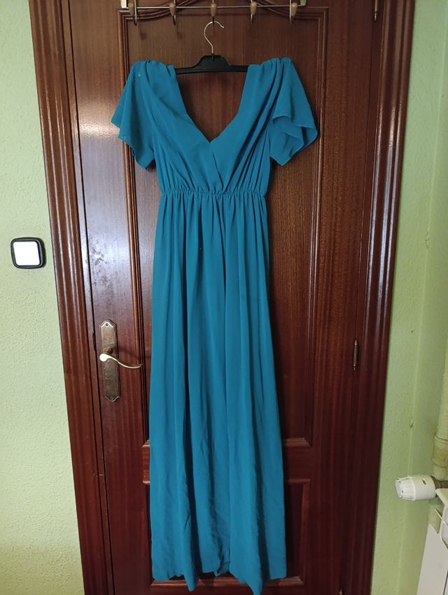 Vestido largo azul fiesta