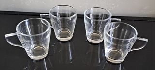 4 Tazzine caffè vetro trasparenti