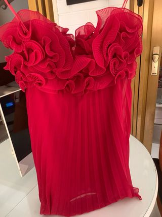 Vestido rojo Zara- Flores