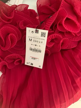 Vestido rojo Zara- Flores
