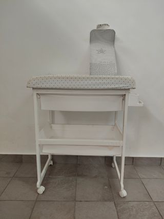 Cambiador bebé - blanco con ruedas