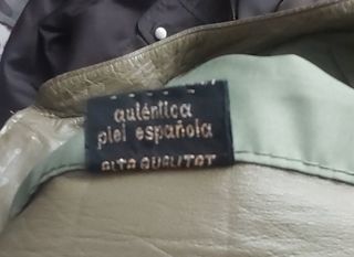 Cazadora cuero vintage verde oliva