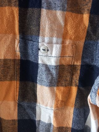 Camisa Celio* cuadros mostaza-azul talla S