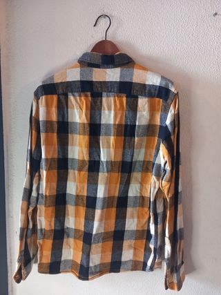 Camisa Celio* cuadros mostaza-azul talla S