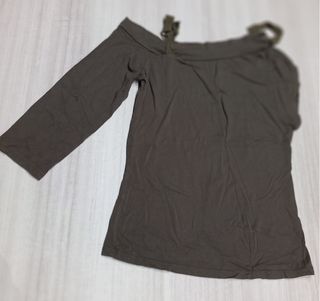 camiseta mujer manga 3/4 caqui
