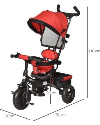 Triciclo infantil rojo-negro