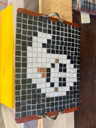 Vassoio mosaico legno - vintage