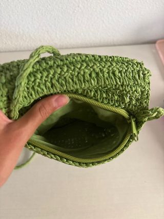Bolso paja verde pequeño