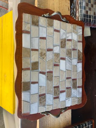 Vassoio mosaico legno - vintage
