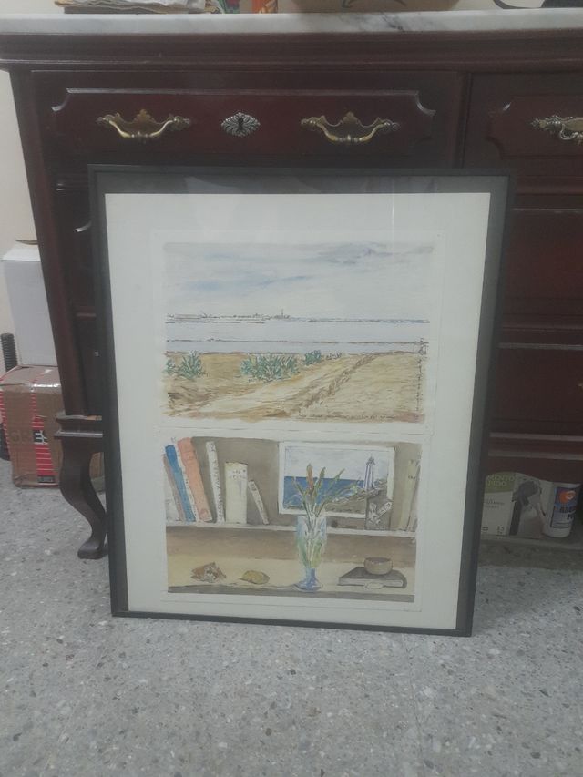 Cuadro acuarela - Paisaje y bodegón