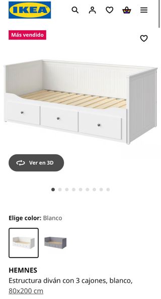HEMNES Cama diván 3 cajones
