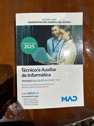 Lote de 4 Libros Técnico Aux. Informática MAD 2025