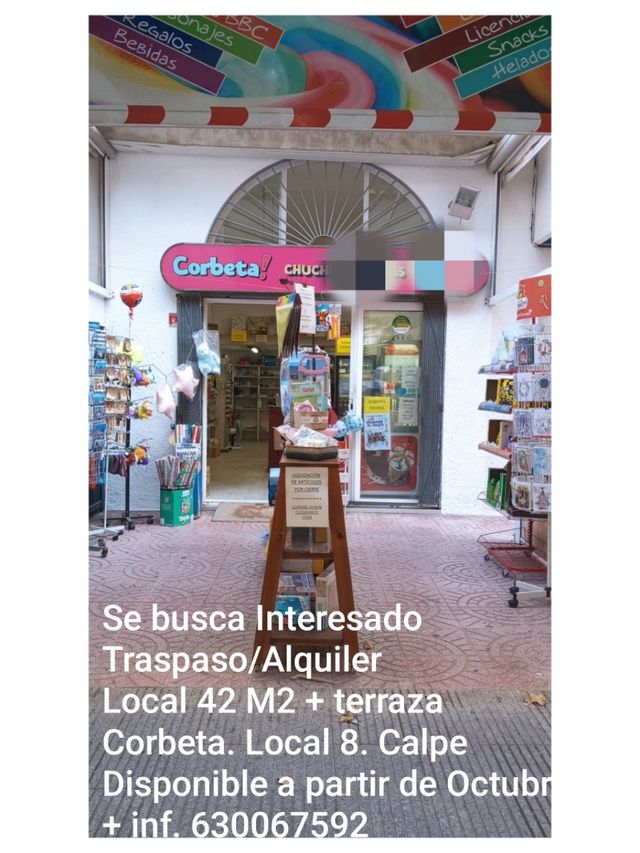 Traspas/alquiler Local Comercio en C/ Corbeta,Calp
