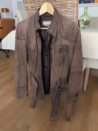 Chaqueta piel marrón Zara Basic