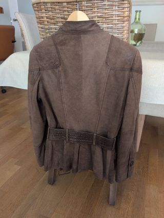 Chaqueta piel marrón Zara Basic