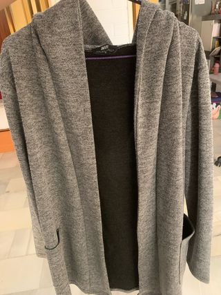 Cardigan con capucha gris - Talla S