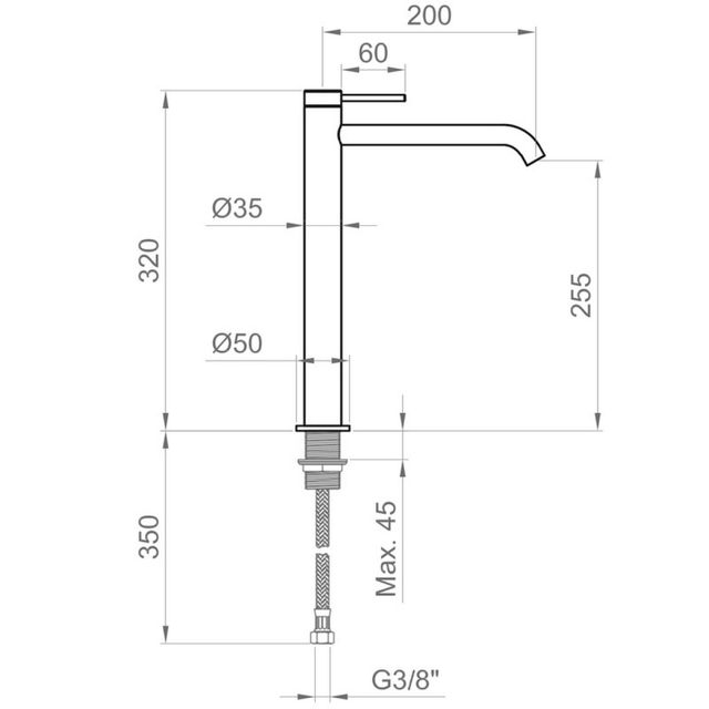 Miscelatore lavabo alto ERCOS BTVIKCLA03