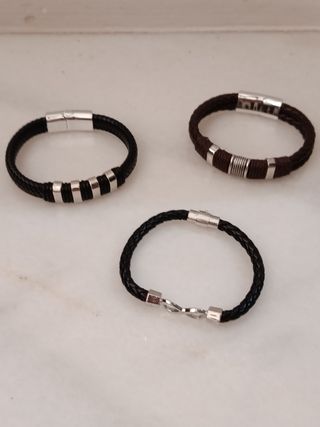 Set de 3 pulseras de hombre 