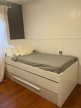 Cama nido 97x200 cm - Blanca/Gris