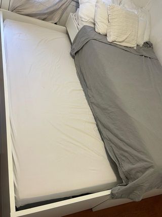 Cama nido 97x200 cm - Blanca/Gris
