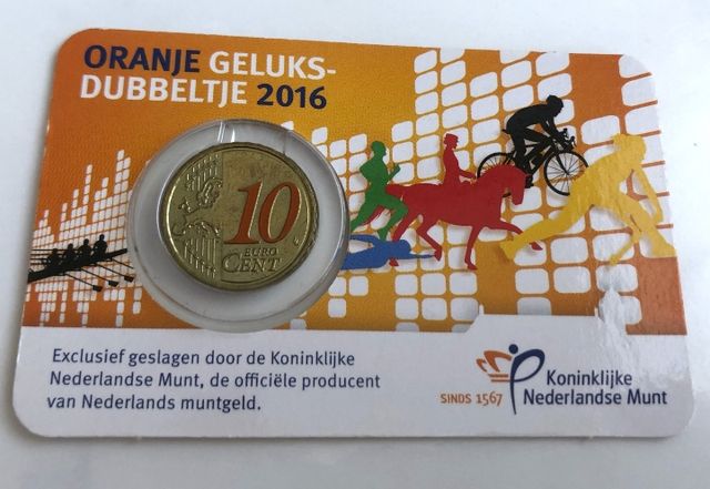 Moneda 10 cents color Países Bajos 2016