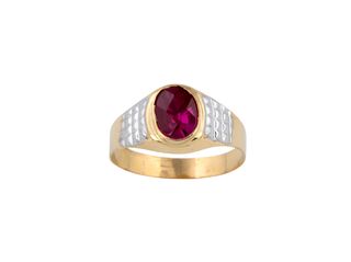 sello oro 18k con piedra con circonita