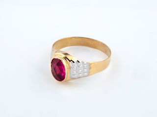 sello oro 18k con piedra con circonita