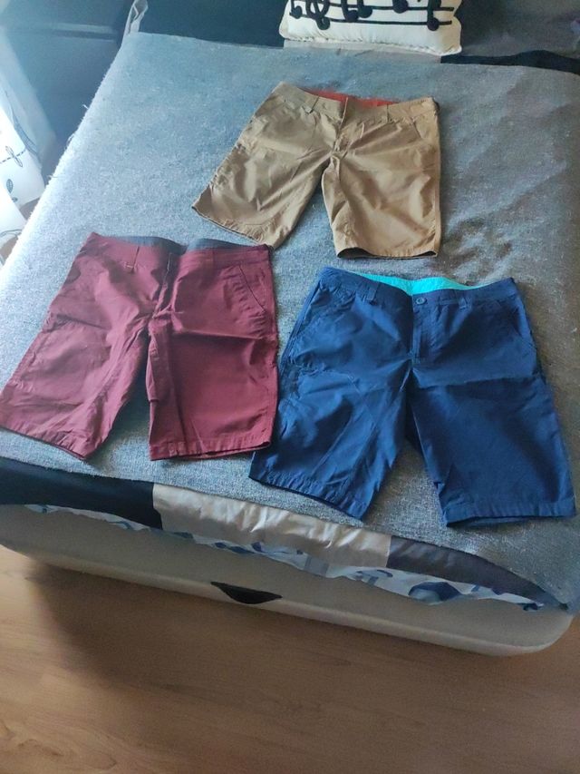 3 Shorts Quechua - Azul, Marrón, Rojo