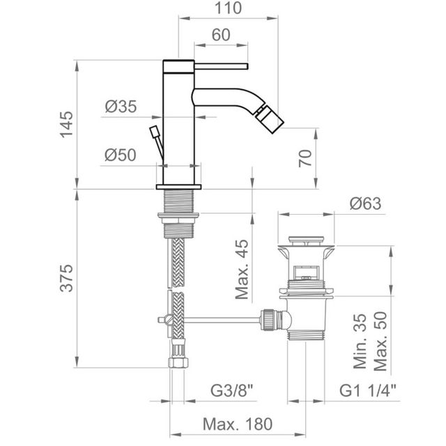 Miscelatore Bidet ERCOS BTVIKCBI02
