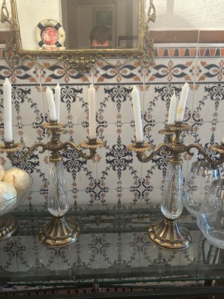Candelabros antiguos dorados
