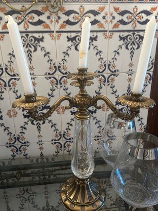 Candelabros antiguos dorados