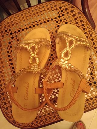 Sandali Ciarden oro e marrone