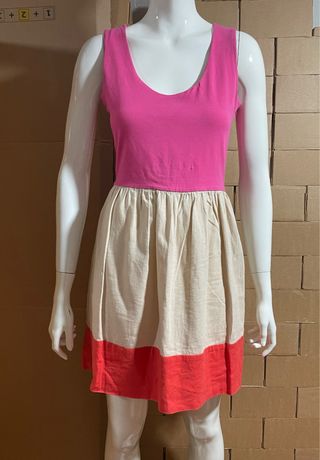 Vestido Massimo Dutti rosa-beige