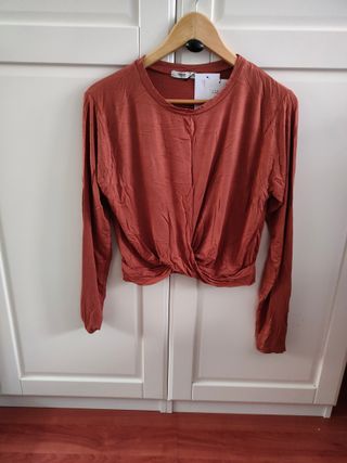 Camiseta color teja, manga larga, Talla L - Inside