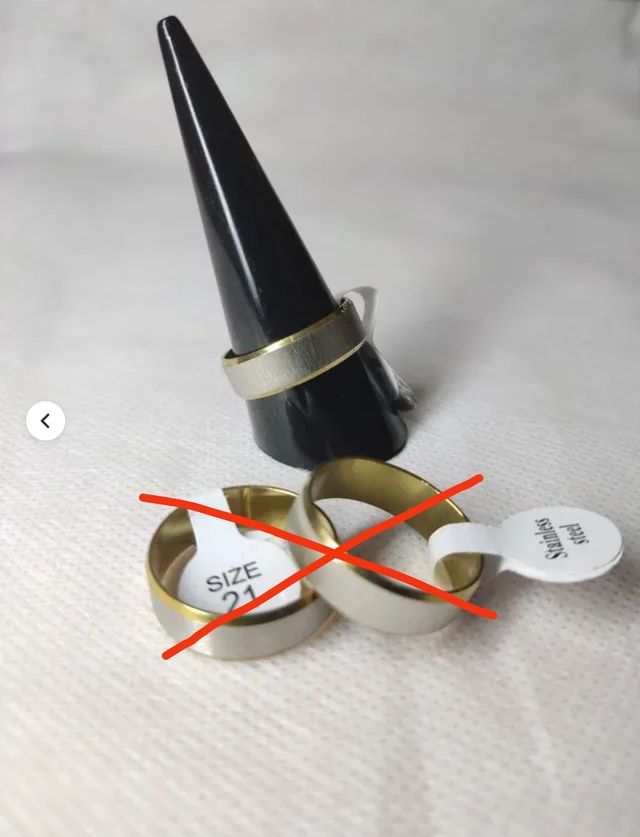 Anillo Acero Inoxidable oro y plata