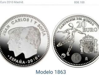 Moneda 20€ España 2010 Eurocopa