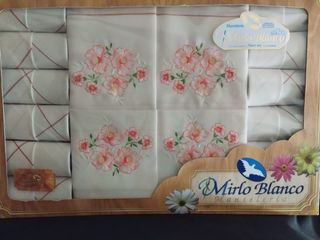 Mantelería Mirlo Blanco - 12 servilletas